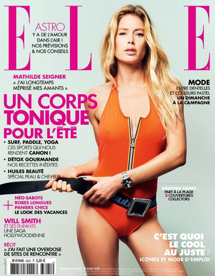 Doutzen Kroes sports one-piece swimsuit on ELLE France cover