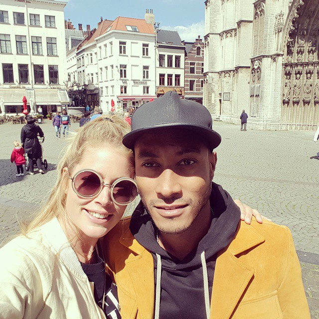 Doutzen Kroes and her husband, Sunnery James, make a beautiful couple. The pair take a selfie in Antwerp. Photo: Instagram