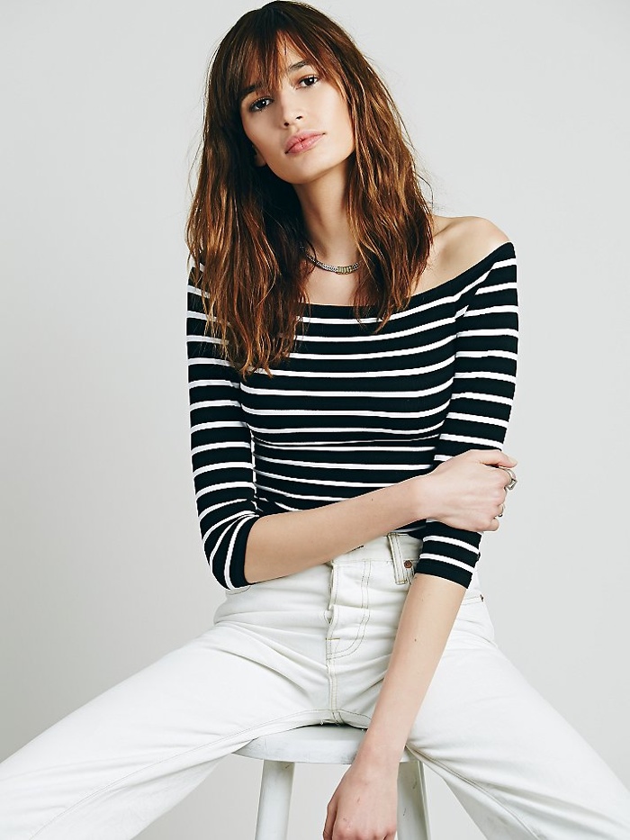 FP Intimately Striped Off the Shoulder Seamless Top available for $48.00