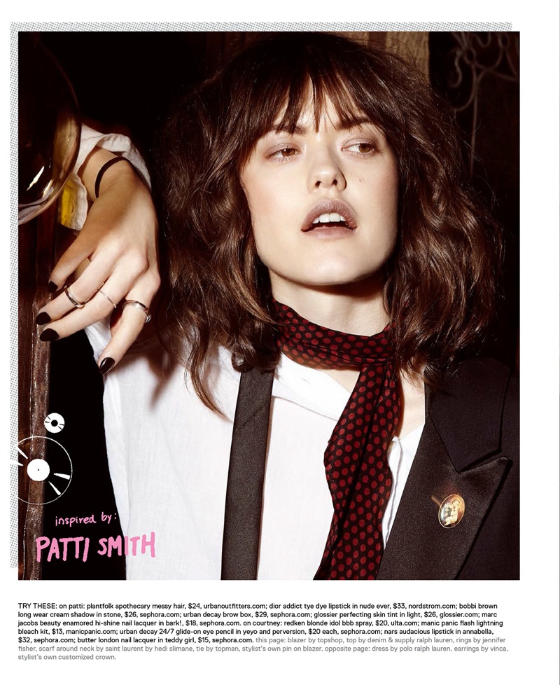 Anna channels Patti Smith with a shaggy hairstyle