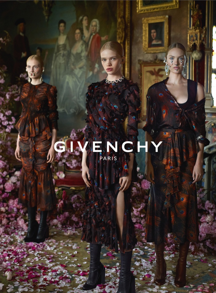 An image from Givenchy's fall-winter 2015 campaign featuring Candice Swanepoel & Stella Lucia Deopito