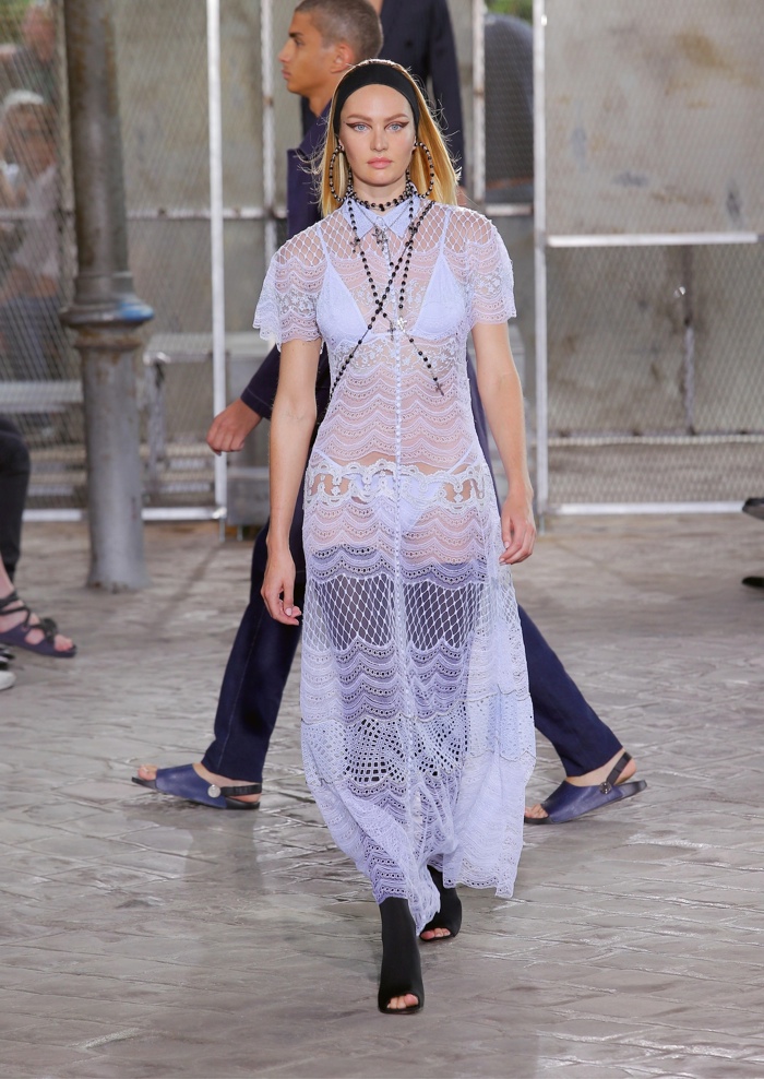 Candice Swanepoel walks Givenchy's spring 2016 menswear show in Paris