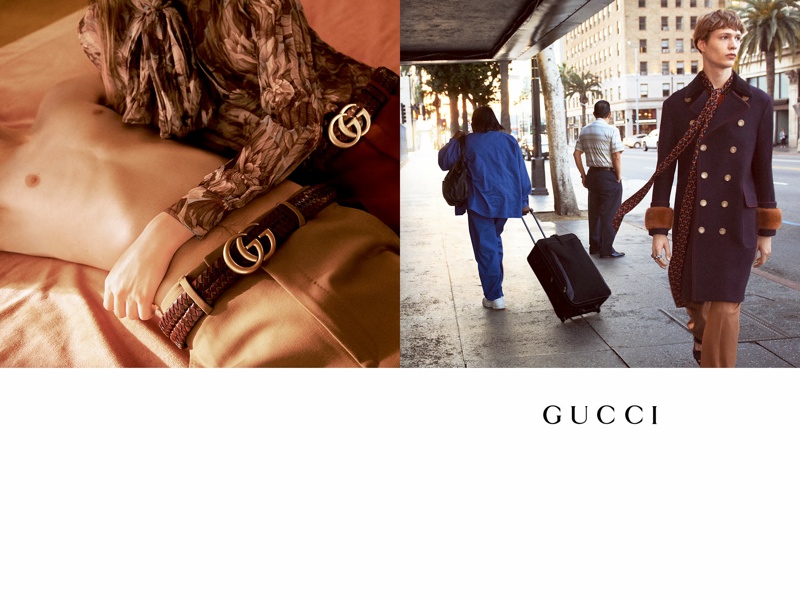 A focus on Gucci's iconic 'G' buckle