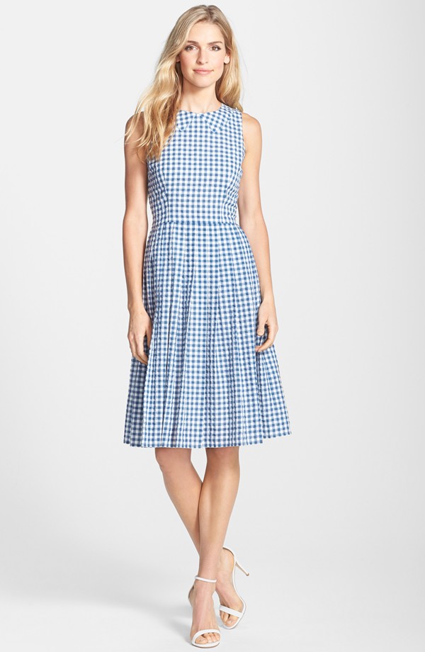 Kayla & Sloane Gingham Cotton Fit & Flare Midi Dress available for $138.00