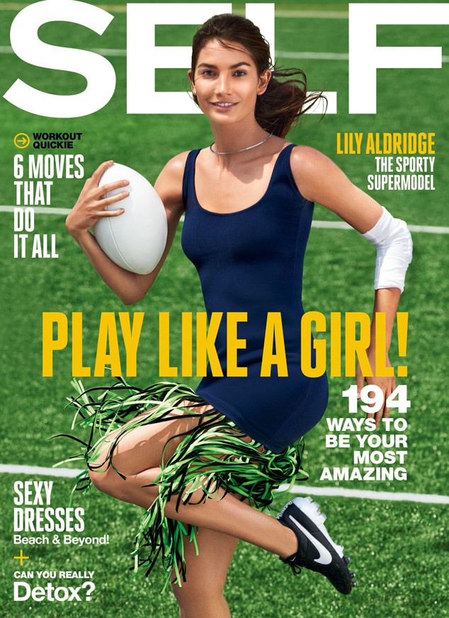 Lily Aldridge Gets Sporty Chic in Self - Reveals She Always Wanted to Be a Soccer Player