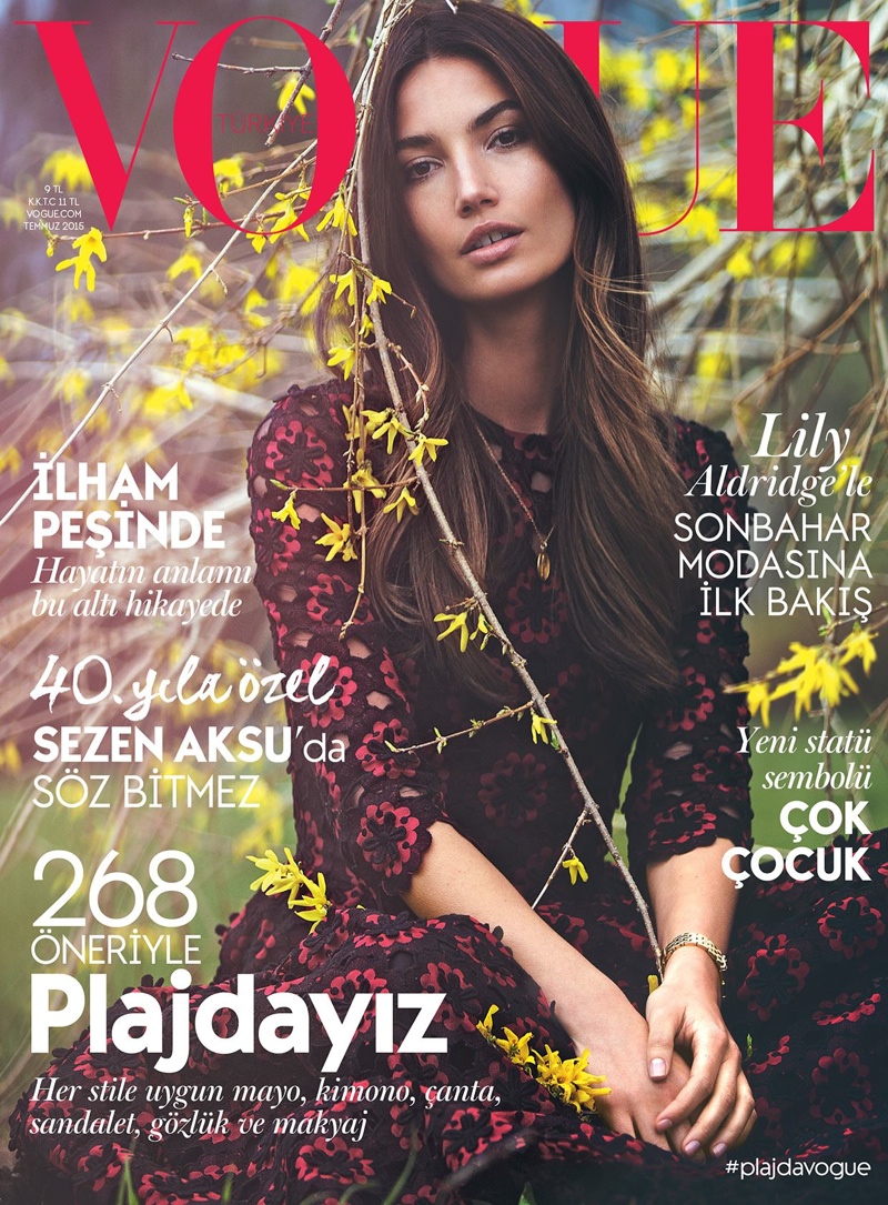 Lily Aldridge on the July 2015 cover of Vogue Turkey