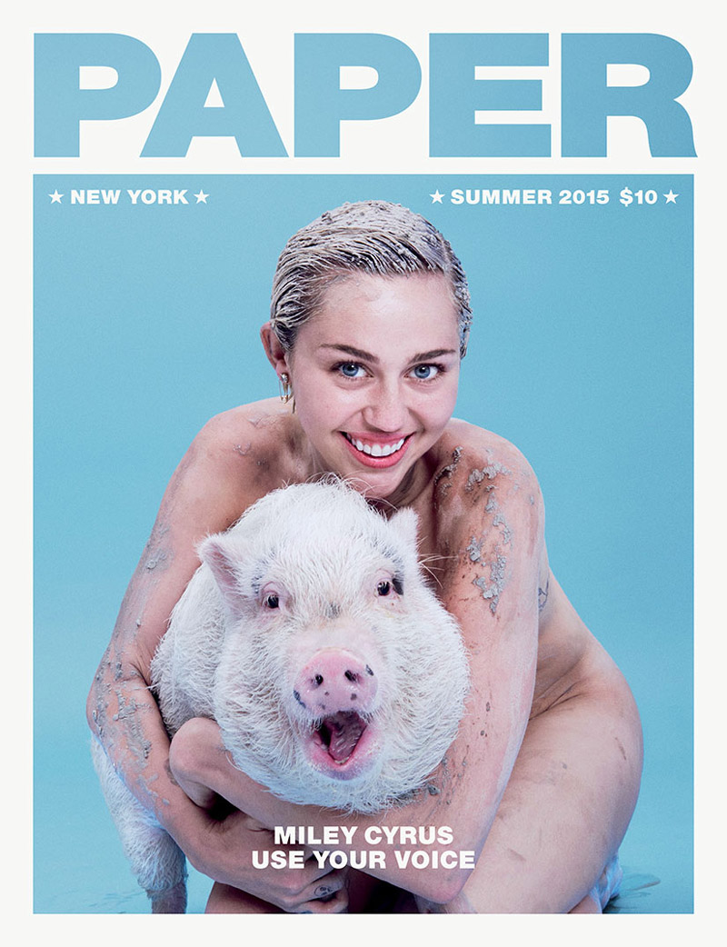 Miley Cyrus on the summer 2015 cover of Paper Magazine