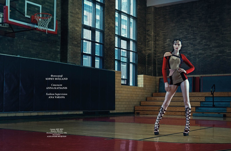 Naty Chabanenko Hits the Gym for L’Officiel Ukraine Cover Story