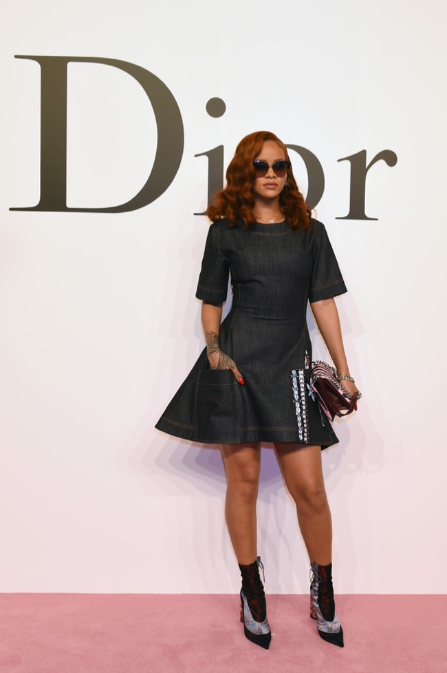 Rihanna wears Dior denim dress in Tokyo