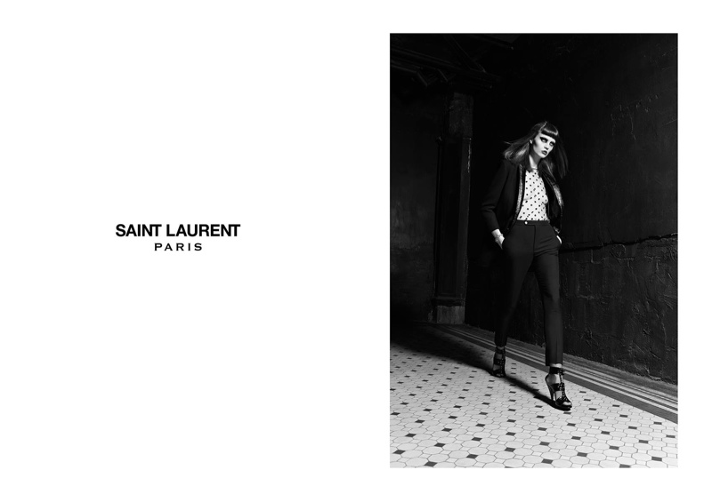 Flo Dron stars in Saint Laurent's fall-winter 2015 advertising campaign