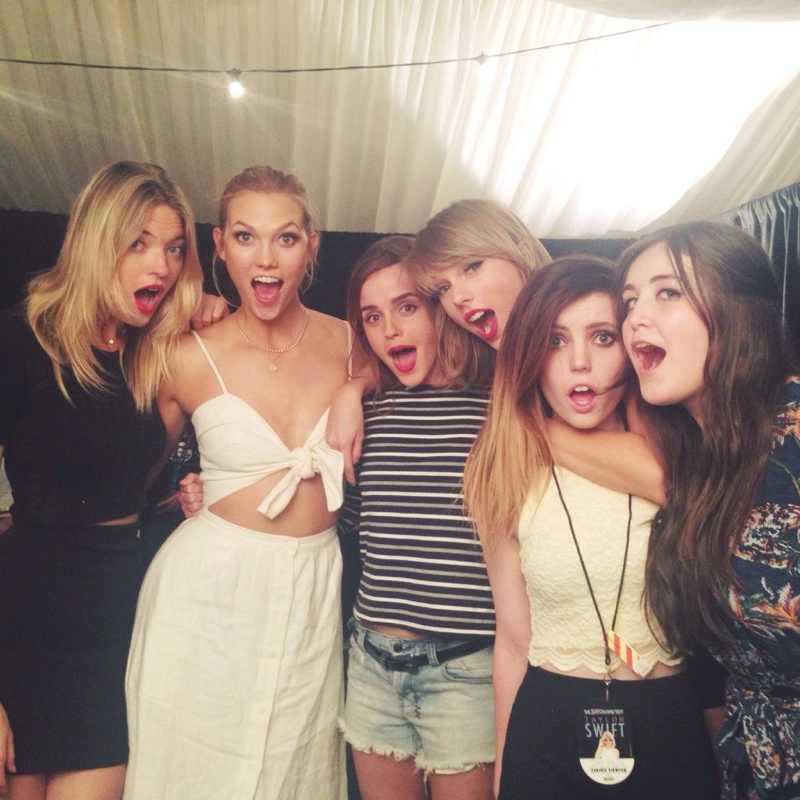Martha Hunt, Karlie Kloss, Emma Watson, Taylor Swift, Sydney Sierota, and Lauren Aquilina. Photo: Twitter