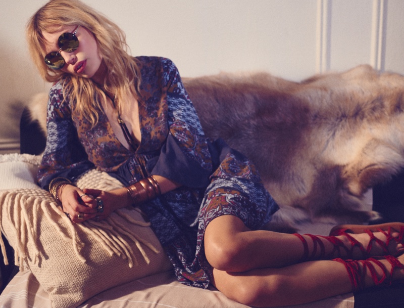 Model Staz Lindes stars in Free People's June catalogue