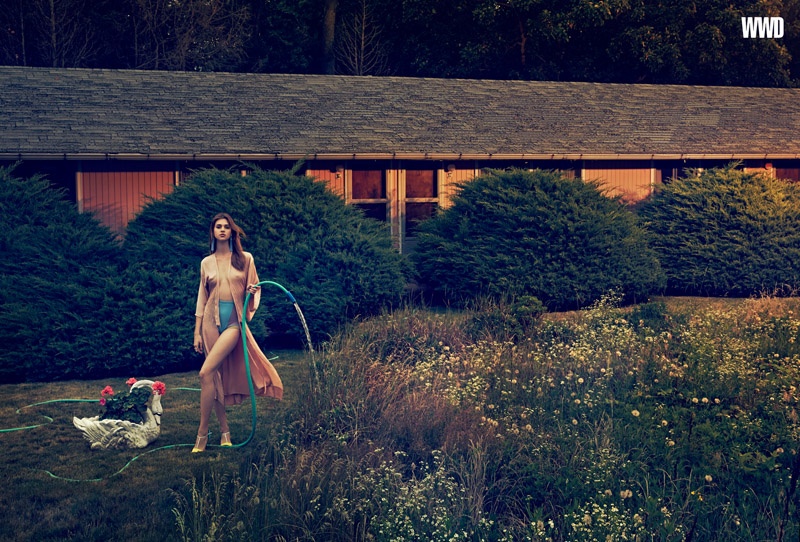 Anais Pouliot Lounges in Retro-Inspired Swimwear for An Le in WWD