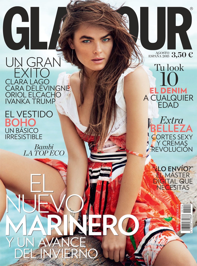 Bambi Northwood-Blyth Hits the Beach for Cover Story of Glamour Spain