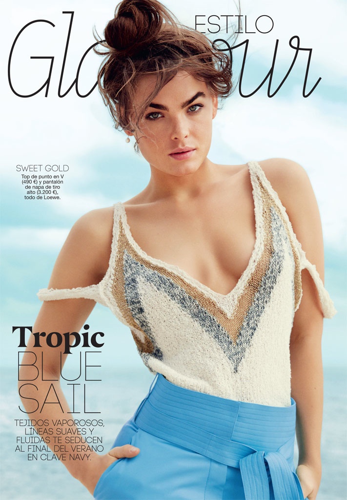 Bambi Northwood-Blyth Hits the Beach for Cover Story of Glamour Spain