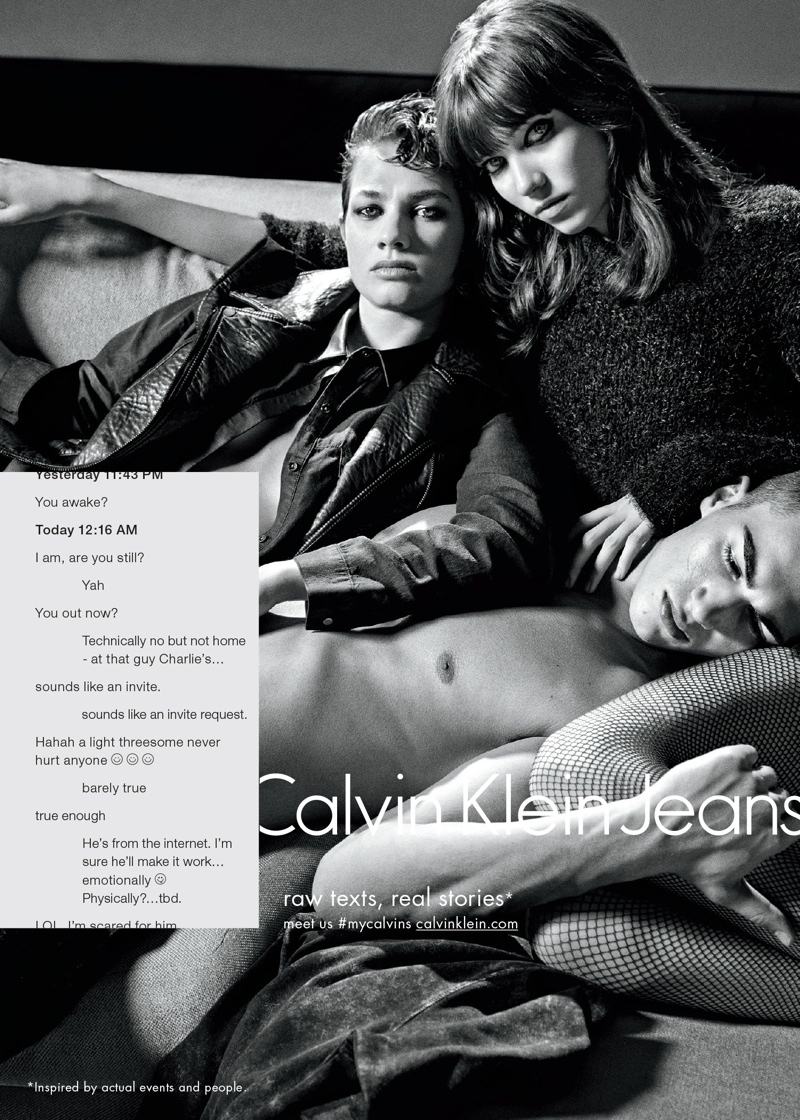 Calvin Klein Jeans Takes on Sexting for Fall 2015 Campaign