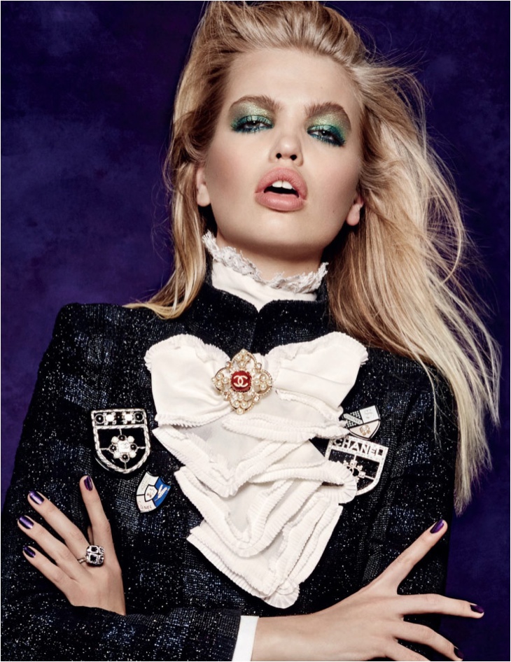 Daphne Groeneveld Channels Rock & Roll Style for Vogue Russia