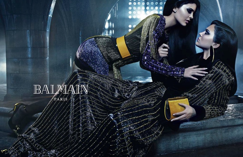 Kendall and Kylie Jenner for Balmain fall-winter 2015 advertising campaign