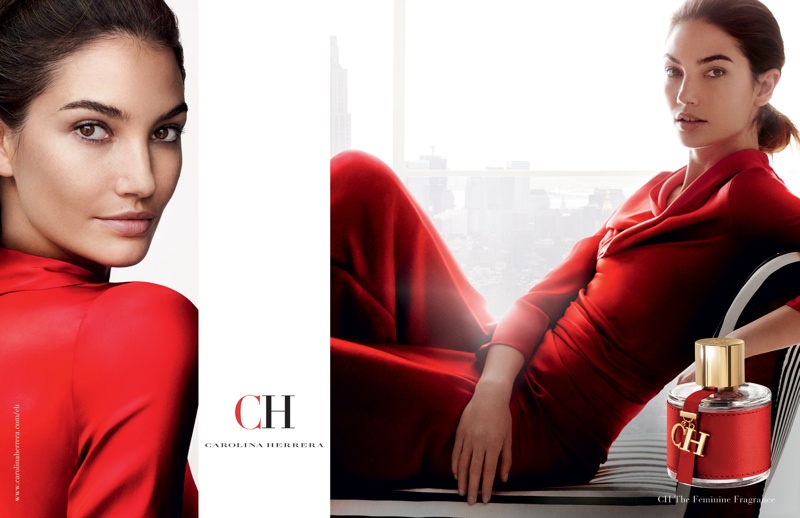 Lily Aldridge Looks Lovely in Red for New Carolina Herrera Fragrance Ads