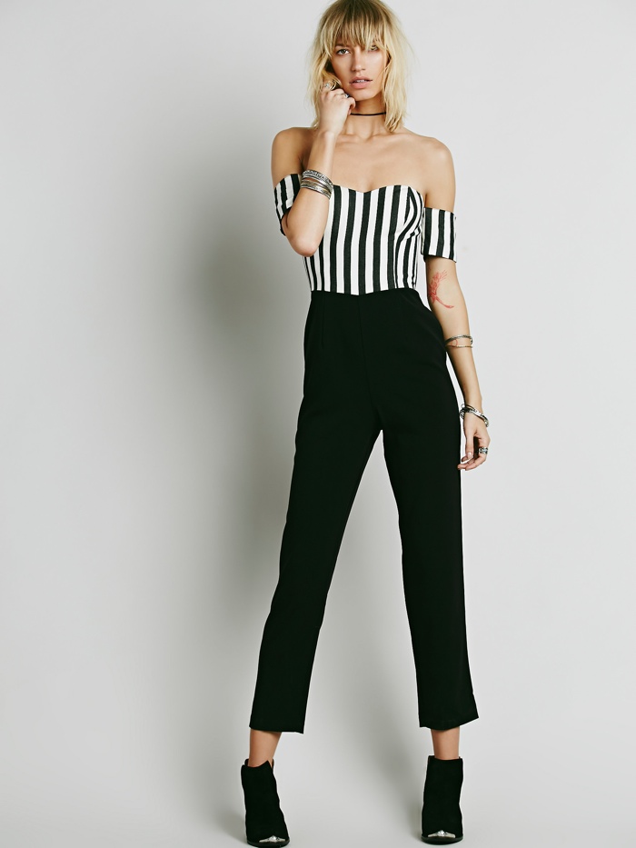 Line & Dot 'Christy Sweetheart' Striped Jumpsuit available for $168.00