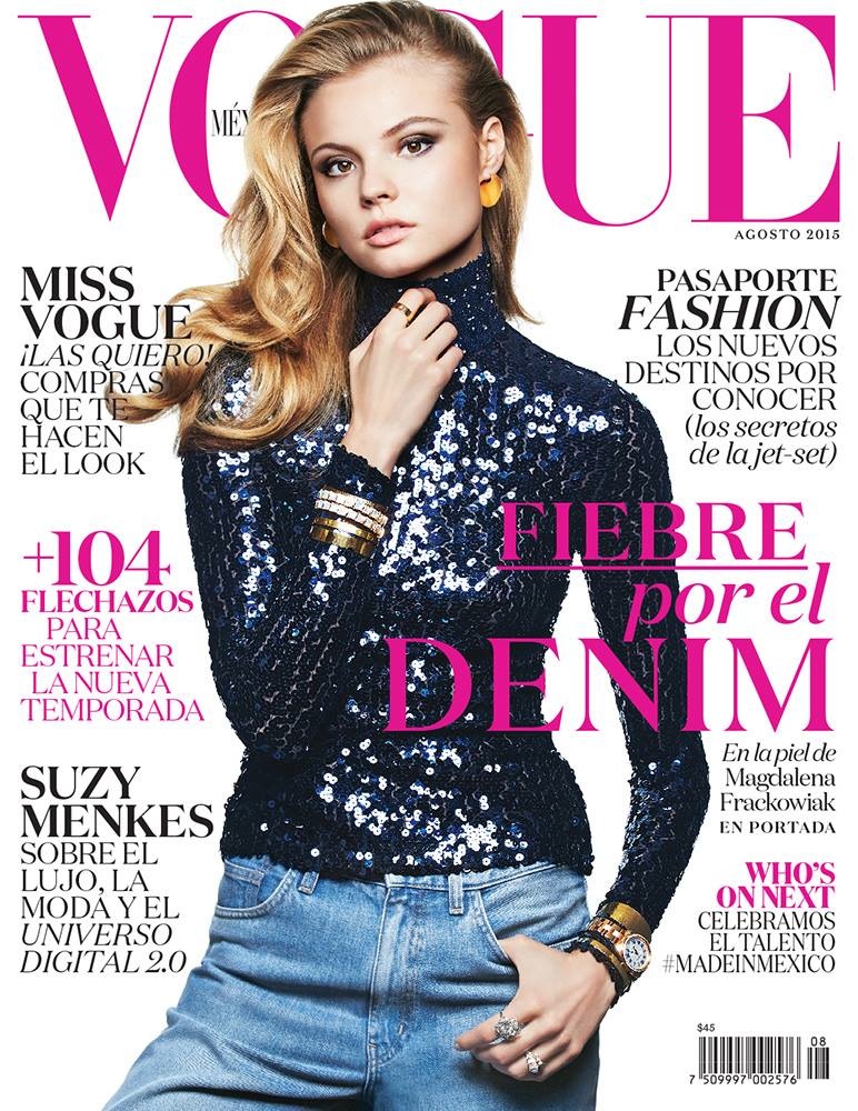 Magdalena Frackowiak on the August 2015 cover of Vogue Mexico