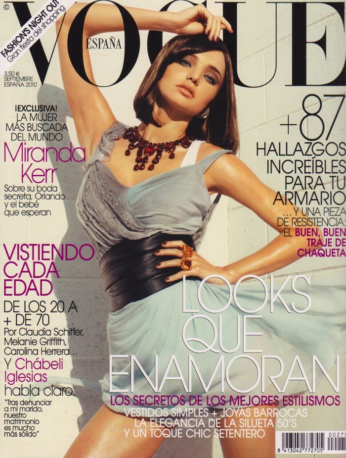 Miranda also graced the September 2010 cover of Vogue Spain that same month