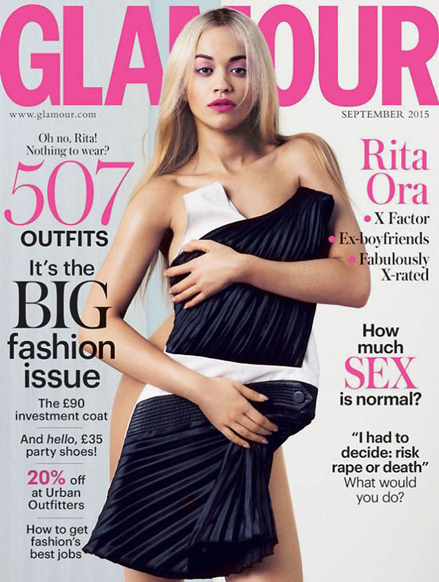 Rita Ora on the September 2015 cover of Glamour UK