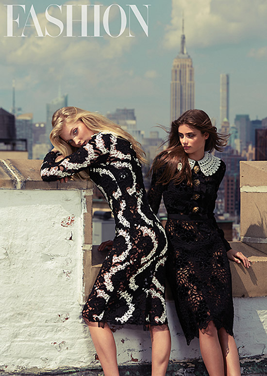 Taylor Hill and Elsa Hosk in Dolce & Gabbana for FASHION Magazine