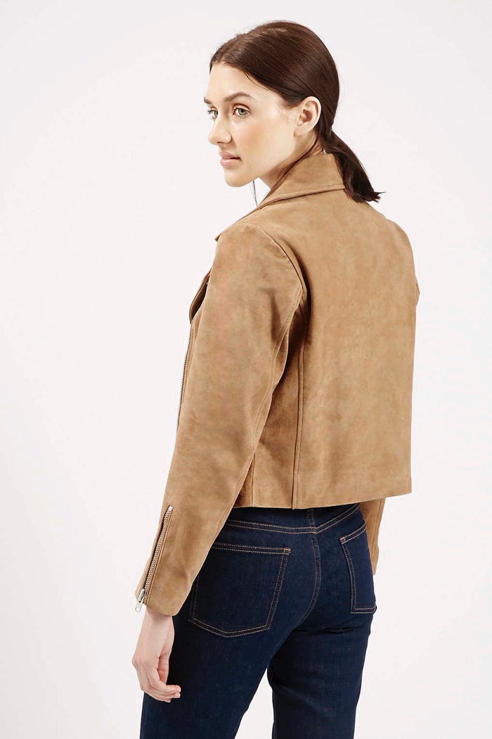 Topshop Suede Biker Jacket