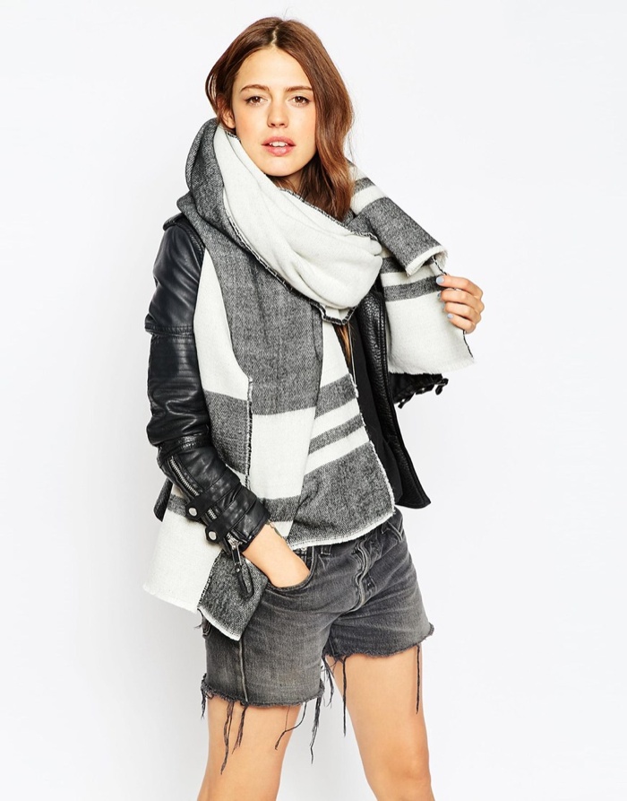 ASOS Oversized Scarf with Reversible Stripe Print available for $35.83