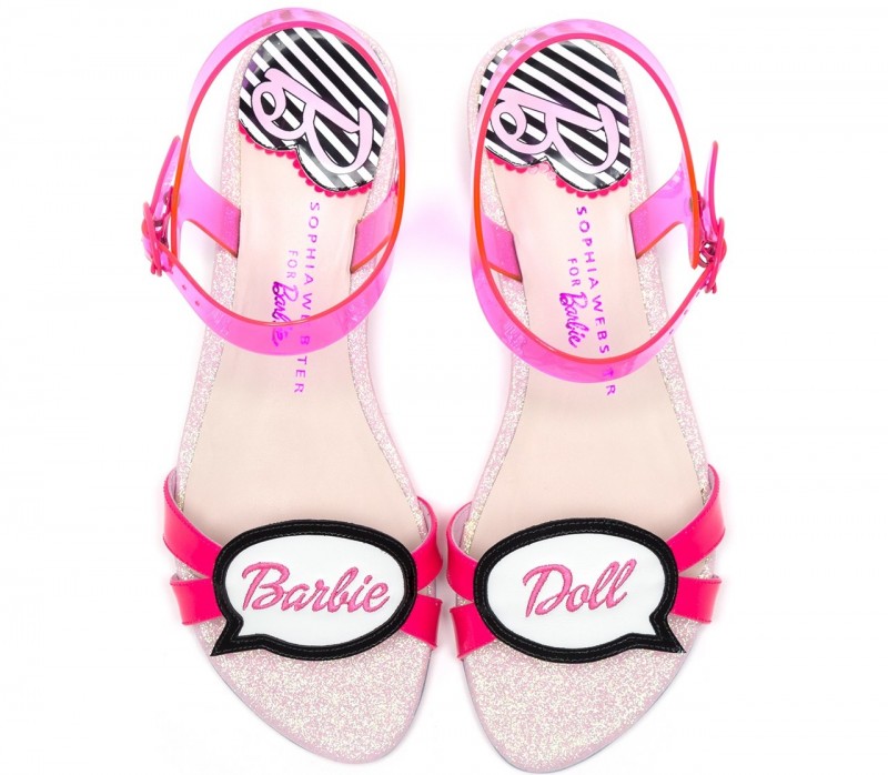 Speechbubble Flat from the Barbie x Sophia Webster Shoe colleciton