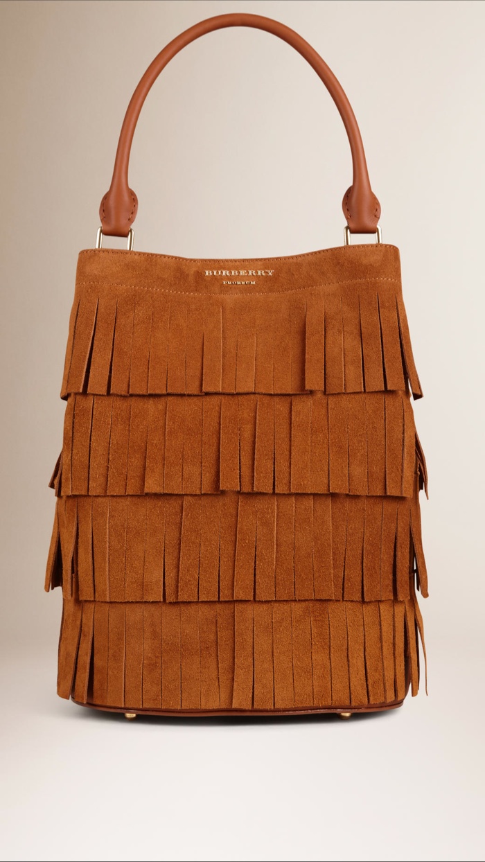 Burberry Bucket Bag with Tiered Fringe in Suede available for $2,795.00