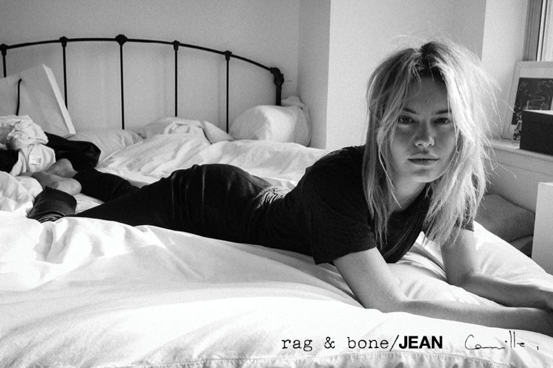 Camille Rowe Rag Bone DIY Jeans 2015 04
