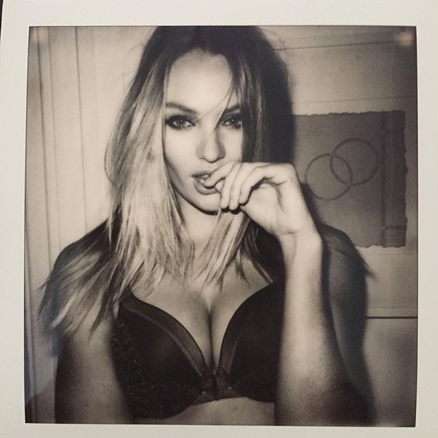 Candice Swanepoel wears VS lingerie in hot polaroid. Photo: Instagram/Anya Ziourova