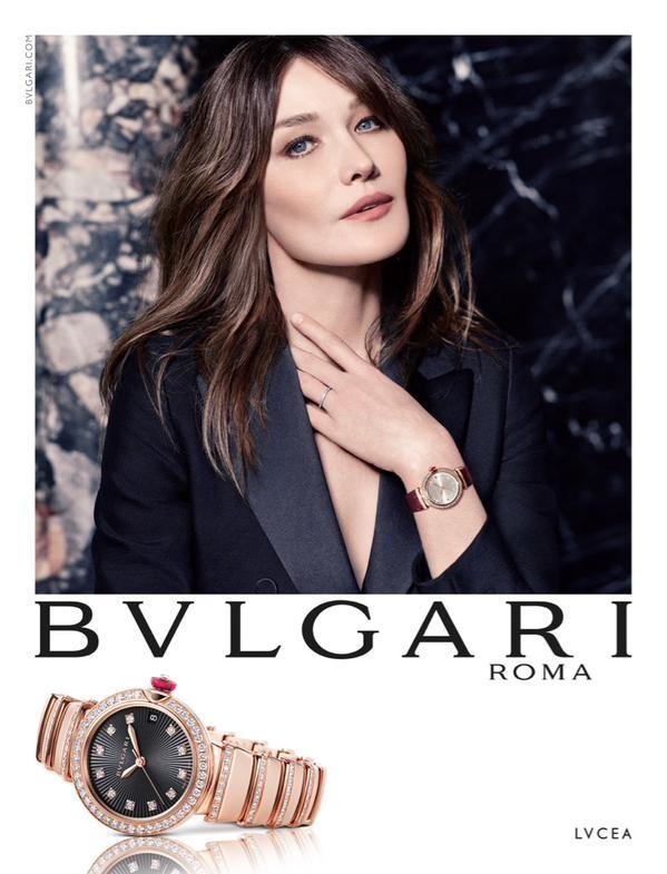 Carla wears a Bulgari watch