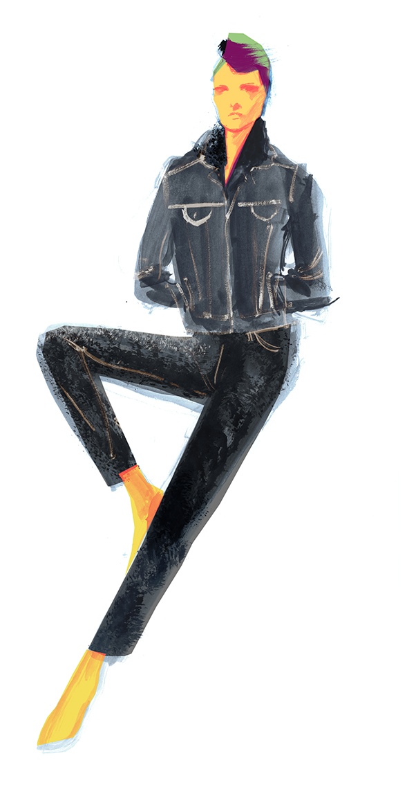 An illustration from the H&M Re-Born denim line