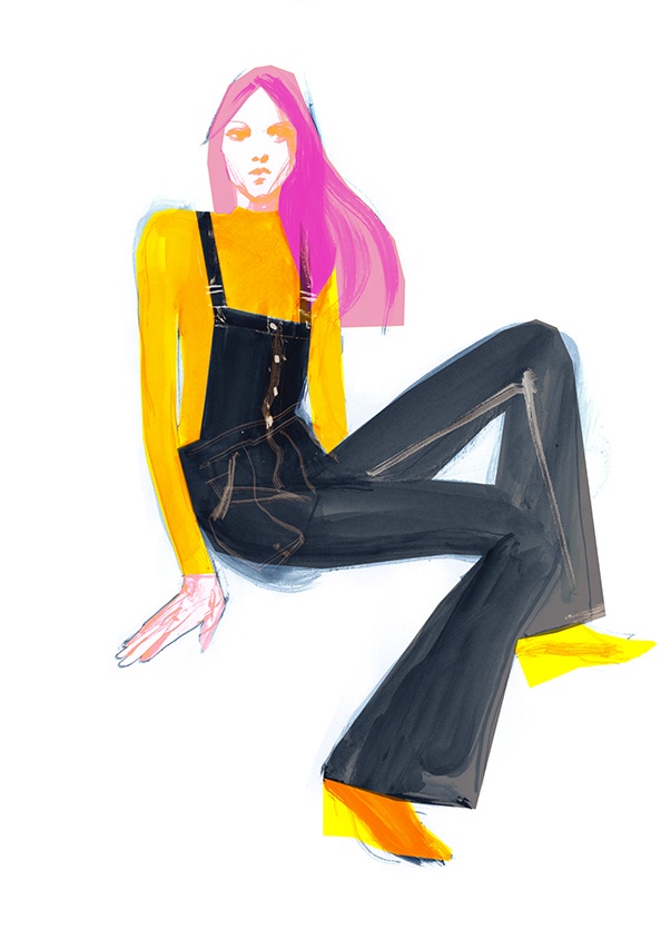 An illustration from the H&M Re-Born denim line
