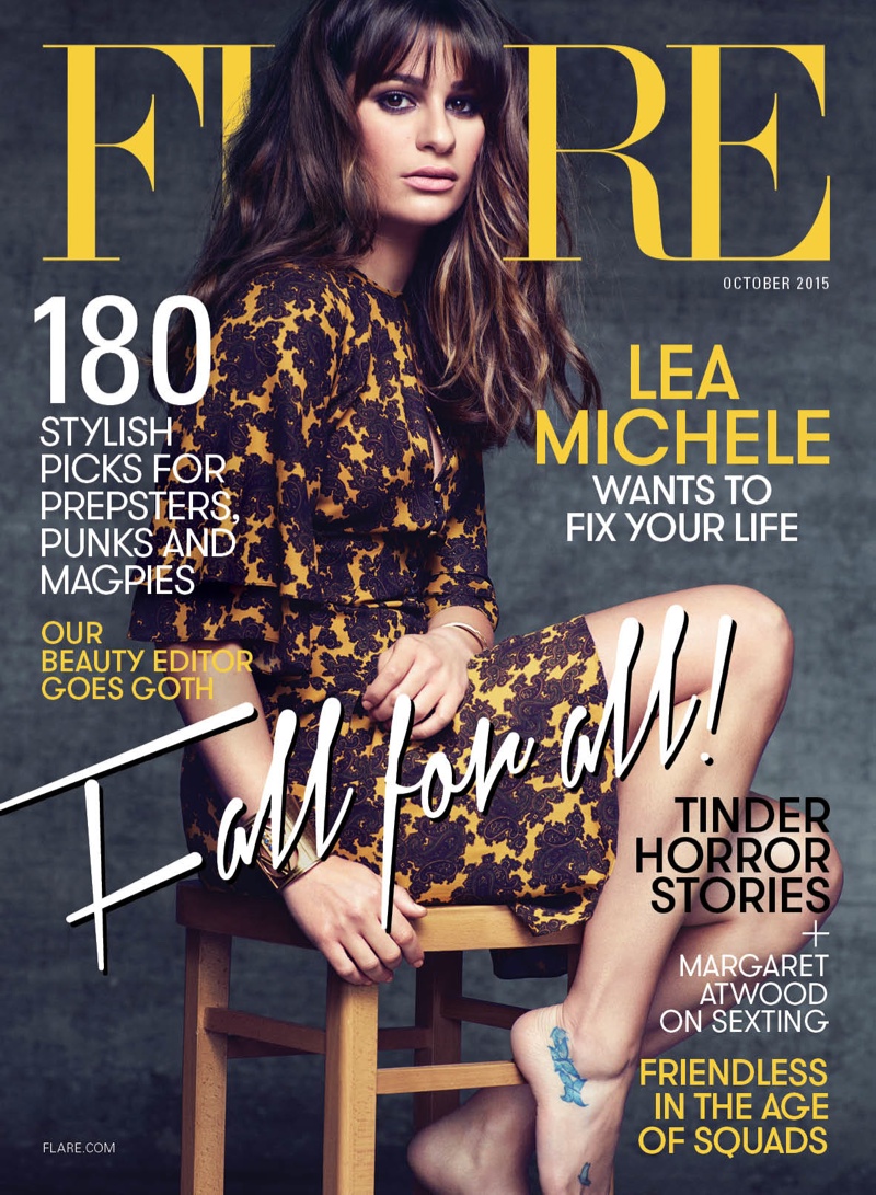 Lea Michele on Flare's October 2015 cover