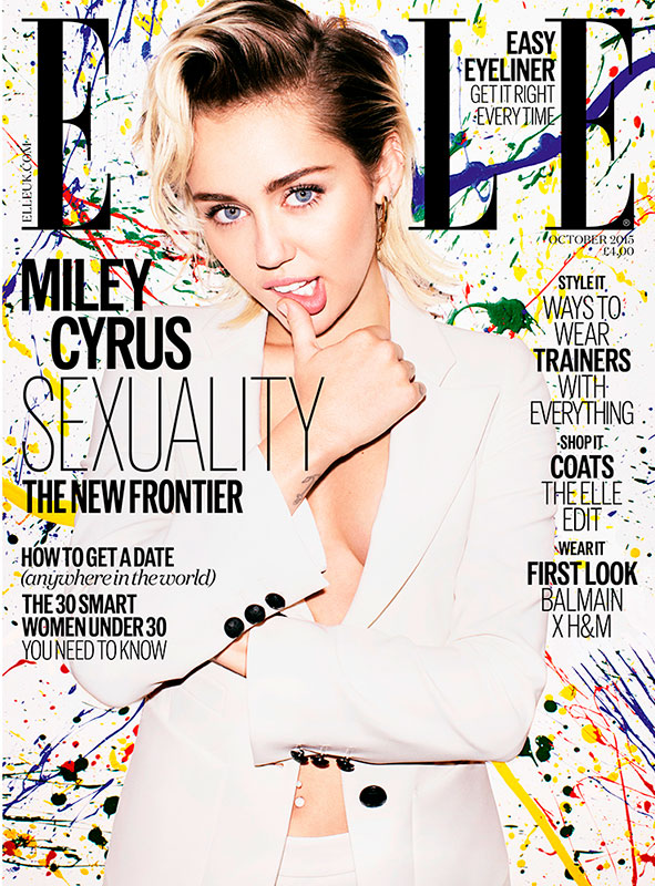 Miley Cyrus on ELLE UK October 2015 cover