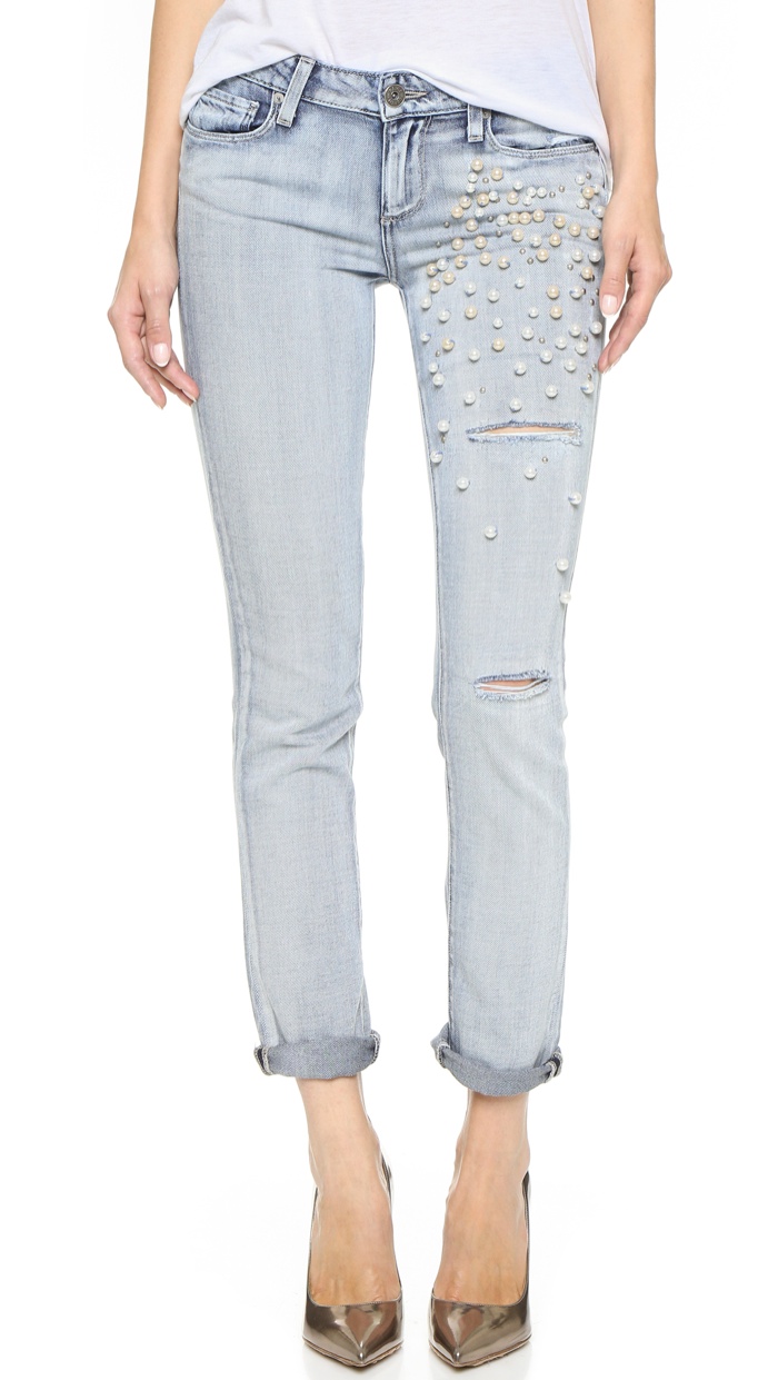 Paige Denimy Jimmy Jimmy Embellished Skinny Jeans available for $359.00
