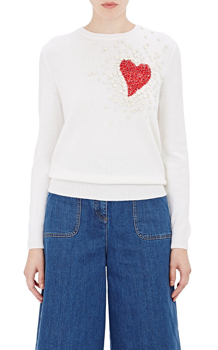Valentino Appliquéd Sweater with Heart Shape available for $2,690