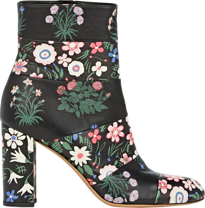 Valentino Floral Print Paneled Boots available for $1,495
