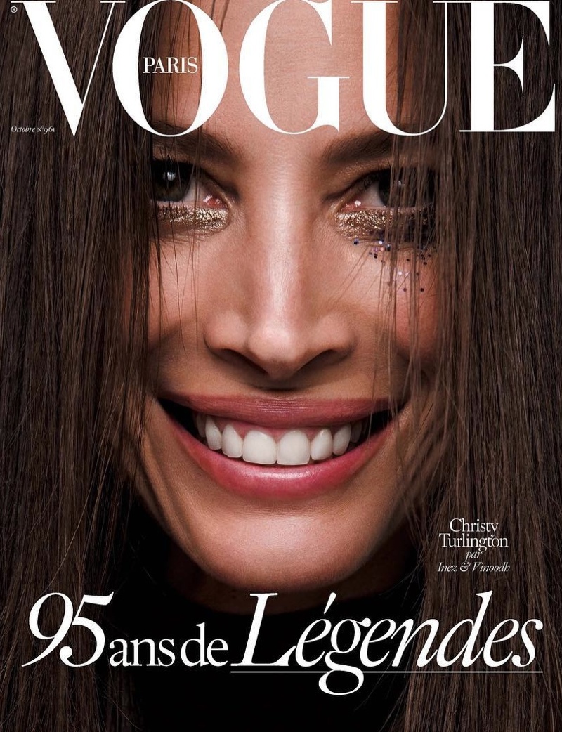 Christy Turlington on Vogue Paris October 2015 cover by Inez & Vinoodh