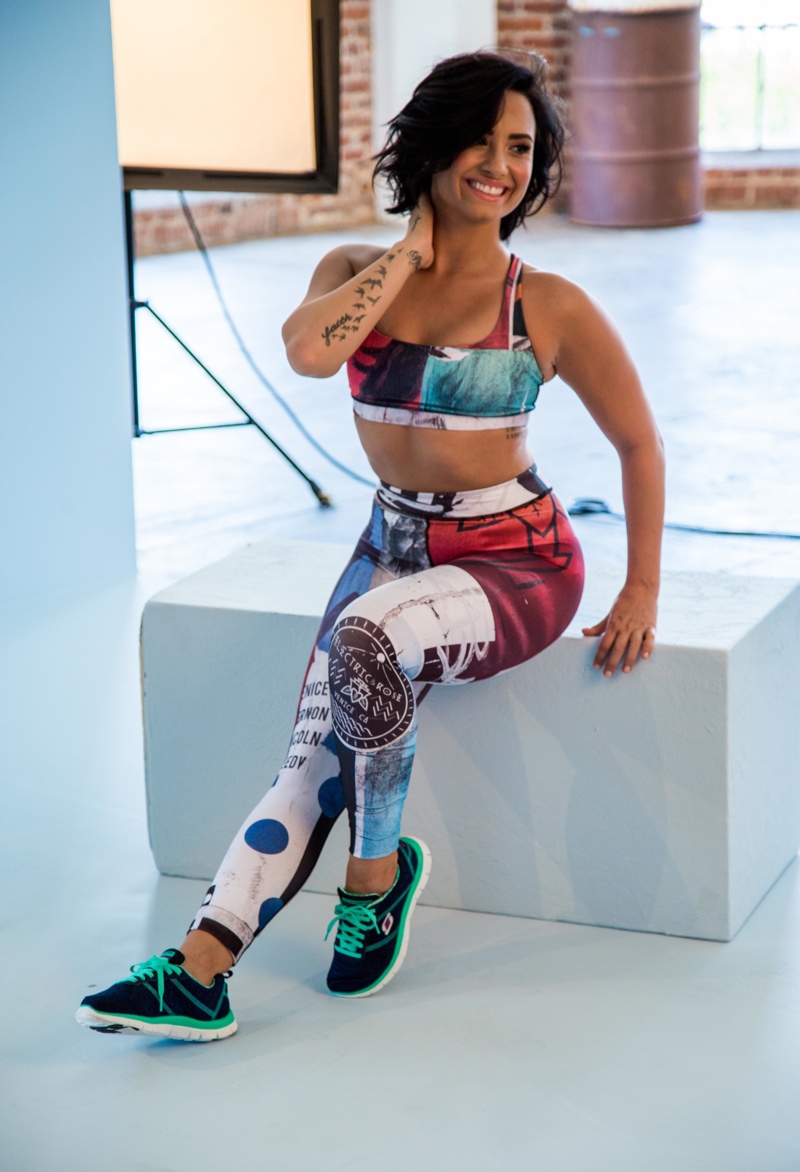 Demi Lovato poses behind the scenes of her upcoming Skechers campaign set to be released during the holiday 2015 season.