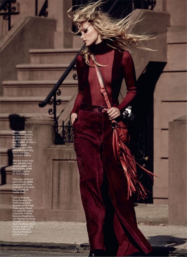 Elsa Hosk Takes on the 1970s in Marie Claire UK by David Roemer