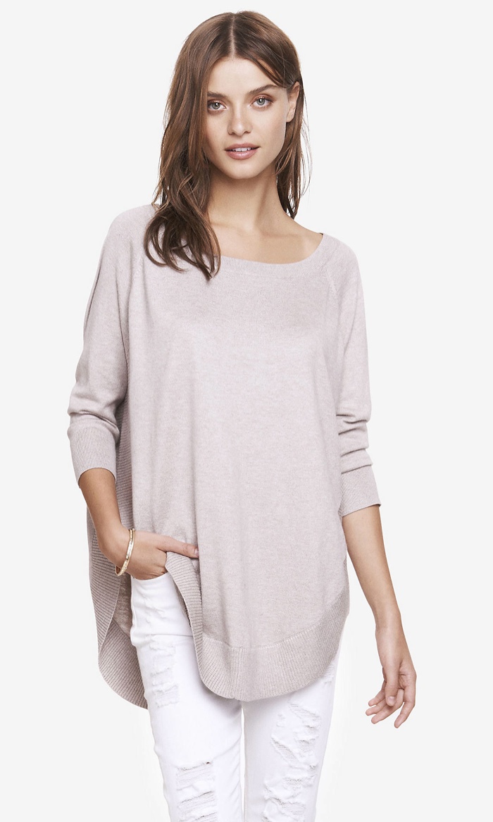 Express Extreme Circle Hem Tunic Sweater available for $59.90