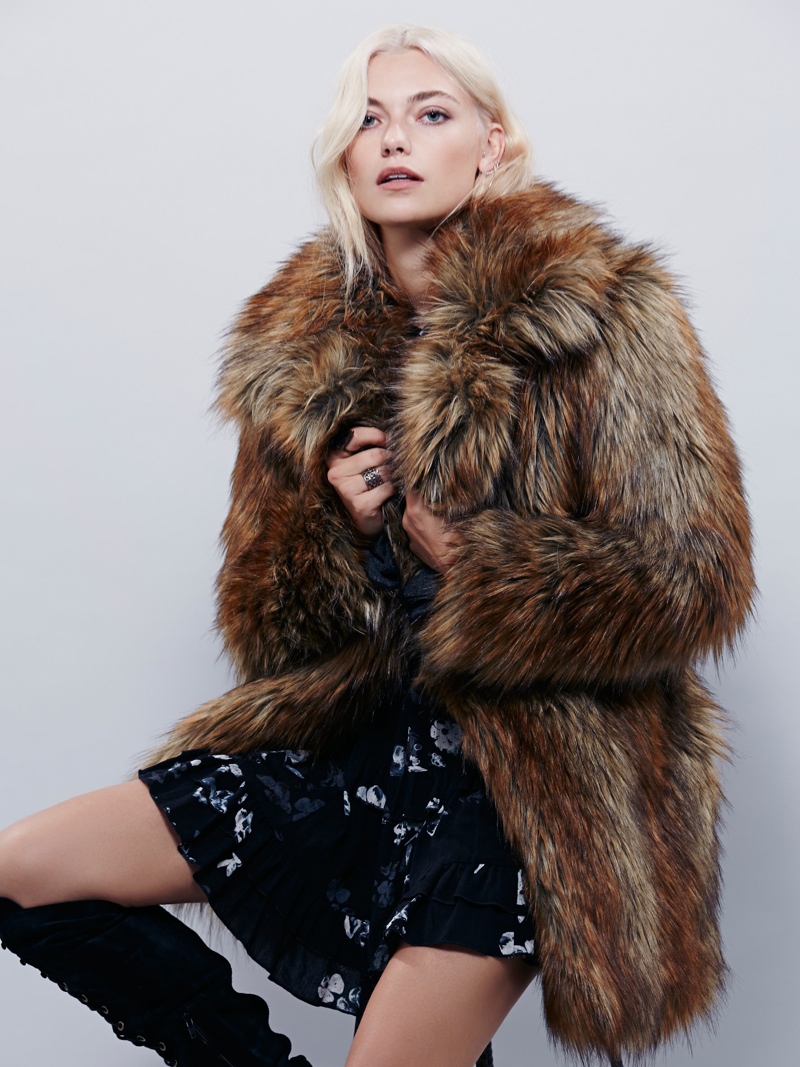 Free People Shaggy Faux Fur Fox Coat