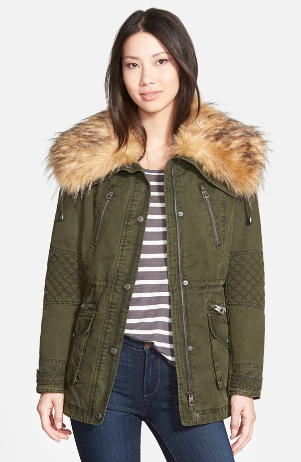 GUESS Parka with Removable Faux Fur Collar available for $158.00