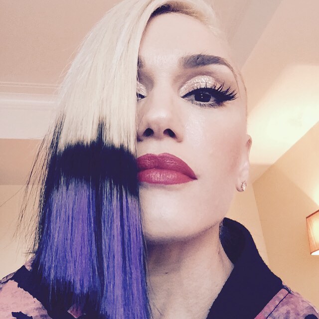 Gwen Stefani shared a purple dip-dyed hairstyle with her Instagram followers