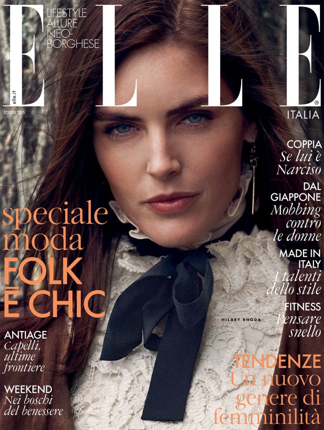 Hilary Rhoda on ELLE Italia October 2015 cover